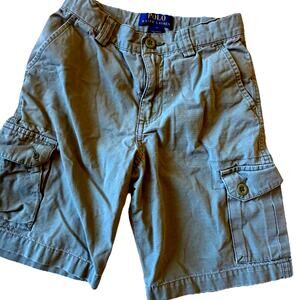 Polo Ralph Lauren Boys BAGGY Cargo Shorts Green Size 7 Y2K Chino Utility Comfy